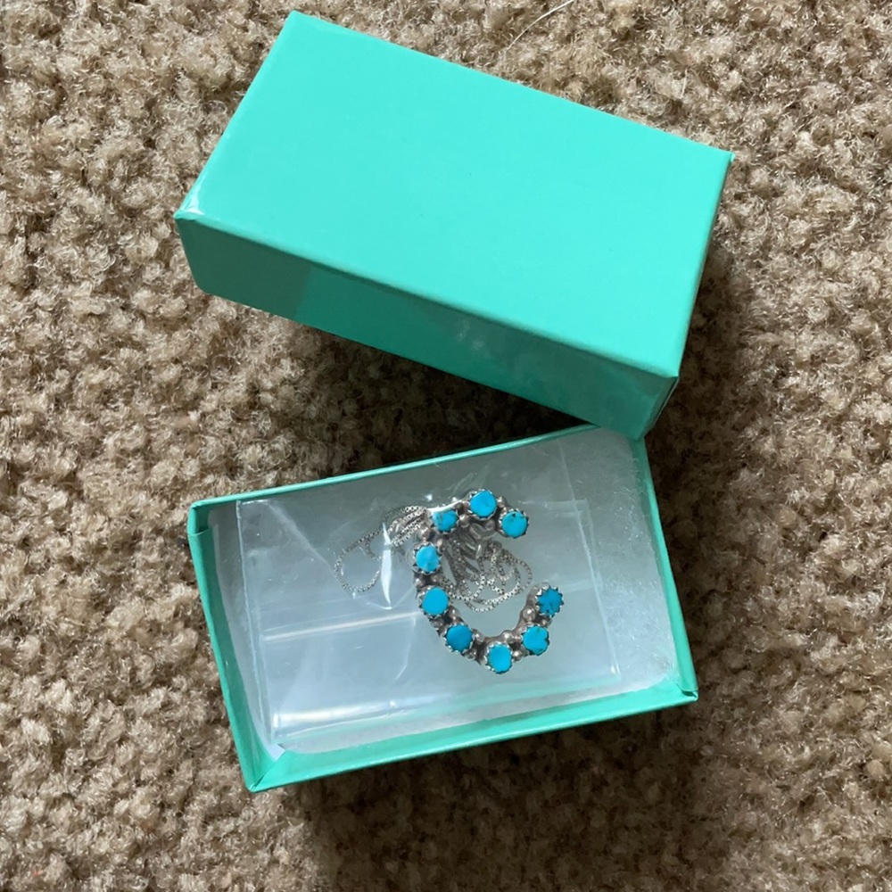 Authentic turquoise and sterling C necklace
